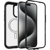 image:imageOtterBox iPhone 15 Pro MAX Only Defender Series XT Clear Case  DARK SIDE BlackClear screenless rugged  snaps to MagSafe lanyard attachment ships in polybag ideal for business customersBlackClear