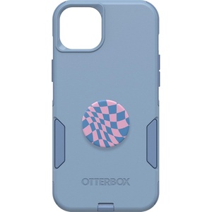 image:imageBundle OtterBox iPhone 15 Plus and iPhone 14 Plus Commuter Series Case  CRISP DENIM  PopSockets PopGrip  WAVY CHECKER slim amp tough pocketfriendly with port protection PopGrip included