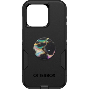 image:imageOtterBox Bundle iPhone 15 Pro Only Commuter Series Case  Black  PopSockets PopGrip Electric Oil Slick Slim amp Tough PocketFriendly with Port Protection PopGrip Included