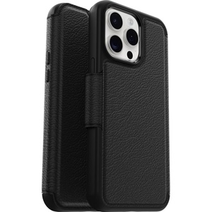 image:imageOtterBox iPhone 15 Pro MAX Only Strada Folio Series Case  Shadow Black Card Holder Snaps to MagSafe Genuine Leather PocketFriendly Folio Case