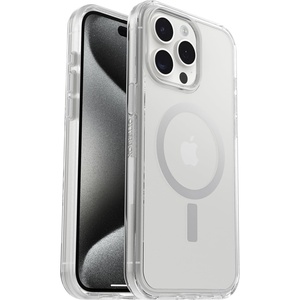 image:imageOtterBox iPhone 15 Pro MAX Only Symmetry Series Case  BLACK snaps to MagSafe ultrasleek raised edges protect camera amp screen ships in polybag ideal for business customersClear