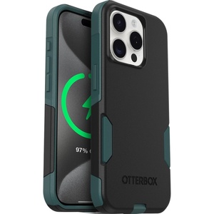 image:imageOtterBox iPhone 15 Pro Only Commuter Series Case  Black Slim amp Tough PocketFriendly with Port ProtectionBlackGreen