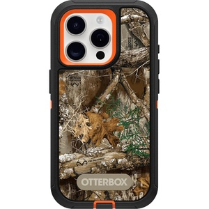 image:imageOtterBox iPhone 15 Pro Only Defender Series Case  Realtree Edge Blaze OrangeBlackRT Edge Rugged amp Durable with Port Protection Includes Holster Clip Kickstand