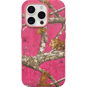 image:imageOtterBox iPhone 15 Pro Only Symmetry Series Case  Realtree Flamingo Pink Snaps to MagSafe UltraSleek Raised Edges Protect Camera amp Screen