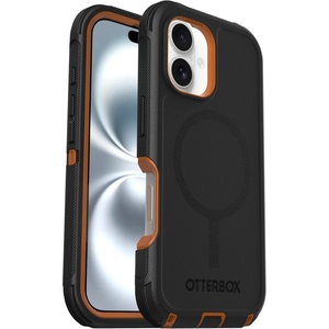 image:imageOtterBox iPhone 16 Defender Series Case  Black  Tough Rugged amp Durable iPhone Case Snaps on MagSafe MultiLayer Impact Absorbing iPhone CaseIron Eclipse Black  Orange