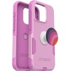 image:imageOtterBox Bundle iPhone 15 Pro Only Commuter Series Case  Run Wildflower  PopSockets PopGrip Plum Stripe Slim amp Tough PocketFriendly with Port Protection PopGrip Included