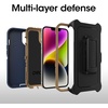 image:imageOtterBox iPhone 14 Plus Defender Series Case  RAIN Check Blue Rugged amp Durable with Port Protection Includes Holster Clip KickstandNavy