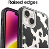 image:imageOtterBox iPhone 14 Plus Symmetry Series Case  STARDUST ClearGlitter UltraSleek Wireless Charging Compatible Raised Edges Protect Camera amp ScreenCow Print