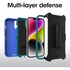 image:imageOtterBox iPhone 14 amp iPhone 13 Defender Series Case  RAIN Check Blue Rugged amp Durable with Port Protection Includes Holster Clip Kickstand