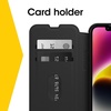 image:imageOtterBox iPhone 14 amp iPhone 13 Strada Series Case  Shadow Black Card Holder Genuine Leather PocketFriendly Folio caseBlack