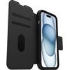 image:imageOtterBox iPhone 15 Only Strada Folio Series Case  Shadow Black Card Holder Snaps to MagSafe Genuine Leather PocketFriendly Folio case Ships in polybag