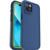 image:imageLifeProof iPhone 13 ONLY FR Series Case  ONWARD BLUE waterproof IP68 builtin screen protector port cover protection snaps to MagSafeBlue