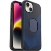 image:imageOtterBox iPhone 14 and iPhone 13 OtterGrip Symmetry Series Case  BLUE STORM Blue builtin grip sleek case snaps to MagSafe raised edges protect camera amp screen