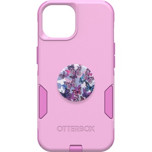 image:imageBundle Commuter Series Case for iPhone 15 iPhone 14 and iPhone 13  Run Wildflower  PopSockets PopGrip  Flutterby Slim amp Tough PocketFriendly with Port Protection Pink