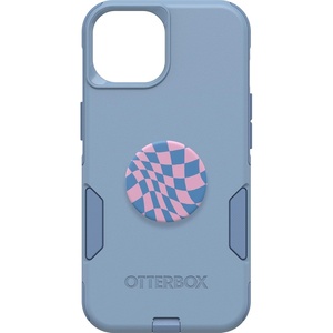 image:imageBundle OtterBox Commuter Series Case  CRISP DENIM for iPhone 15 14 13  PopSockets PopGrip  WAVY CHECKER slim amp tough pocketfriendly with port protection PopGrip included