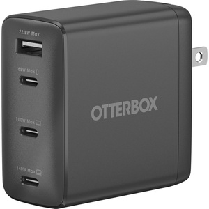 image:imageOtterBox 140W MultiDevice Wall Charger  Universal Device Compatibility Compact TravelSized Fast Charging Wall Charger with 4 Ports 3X USBC amp 1x USBA