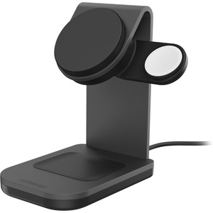 image:imageOtterBox 3in1 Wireless Charging Stand Black  Charging Station for iPhone Apple Watch and AirPods MagSafe Compatible Includes 45W Wall Charger amp 6ft USBC Charging Cable