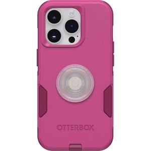 image:imageOtterBox Bundle Commuter Series Case for iPhone 14 PRO  INTO The Fuchsia  PopSockets PopGrip  ClearGlitterSilver
