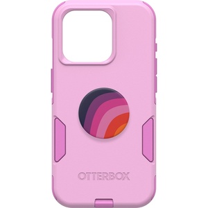 image:imageOtterBox Bundle iPhone 15 Pro Only Commuter Series Case  Run Wildflower  PopSockets PopGrip Plum Stripe Slim amp Tough PocketFriendly with Port Protection PopGrip Included