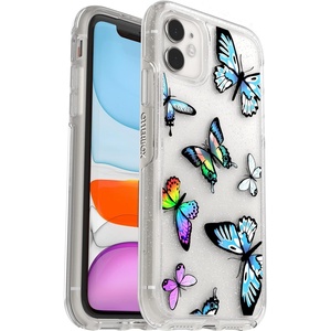 image:imageOtterBox iPhone 11 Symmetry Series Case  Stardust Silver FlakeClear UltraSleek Wireless Charging Compatible Raised Edges Protect Camera amp ScreenY2K Butterfly