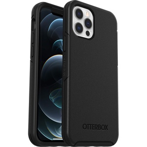 image:imageOtterBox iPhone 12 and 12 Pro Symmetry Series Case  Single Unit Ships in Polybag Ideal for Business Customers  BLACK ultrasleek wireless charging compatible raised edges protect camera amp screenBlack