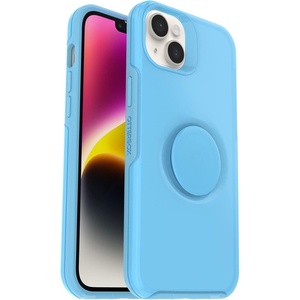 image:imageOtterBox iPhone 14 Plus Otter  Pop Symmetry Series Case  Black Integrated PopSockets PopGrip Slim PocketFriendly Raised Edges Protect Camera amp ScreenBlueClear