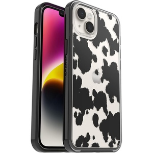 image:imageOtterBox iPhone 14 Plus Symmetry Series Case  STARDUST ClearGlitter UltraSleek Wireless Charging Compatible Raised Edges Protect Camera amp ScreenCow Print