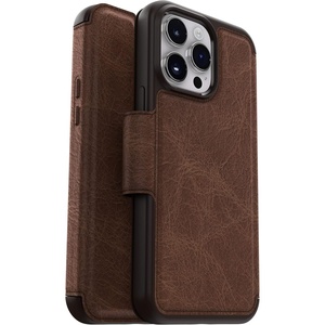 image:imageOtterBox iPhone 14 Pro Max ONLY Strada Series Case  Espresso Brown Card Holder Genuine Leather PocketFriendly Folio CaseBrown