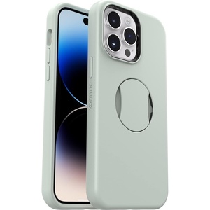 image:imageOtterBox iPhone 14 Pro Max OtterGrip Symmetry Series Case  BLUE STORM Blue builtin grip sleek case snaps to MagSafe raised edges protect camera amp screenGreen