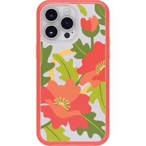 image:imageOtterBox iPhone 14 Pro Max Symmetry Series Clear Case  Quilted Poppies Red Snaps to MagSafe UltraSleek Raised Edges Protect Camera amp Screen