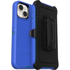 image:imageOtterBox iPhone 14 amp iPhone 13 Defender Series Case  RAIN Check Blue Rugged amp Durable with Port Protection Includes Holster Clip Kickstand