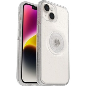 image:imageOtterBox iPhone 14 amp iPhone 13 Otter  Pop Symmetry Series Clear Case  Stardust POP ClearGlitter Integrated PopSockets PopGrip Slim PocketFriendly Raised Edges Protect Camera amp Screen