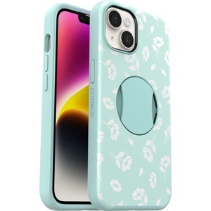 image:imageOtterBox iPhone 14 and iPhone 13 OtterGrip Symmetry Series Case  Poppies BY THE SEA Blue Builtin Grip Sleek Case Snaps to MagSafe Raised Edges Protect Camera amp Screen