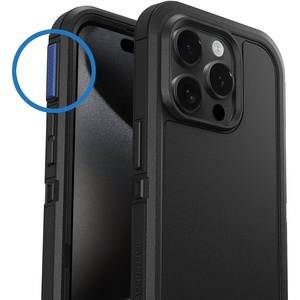 image:imageOtterBox iPhone 15 Pro Defender Series XT with Enhanced Action Button Ships in Polybag Ideal for Business CustomersBlack w Blue Button