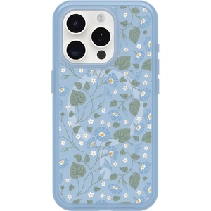 image:imageOtterBox iPhone 15 Pro Only Symmetry Series Clear Case  Dawn Floral Blue Snaps to MagSafe UltraSleek Raised Edges Protect Camera amp ScreenDawn Floral