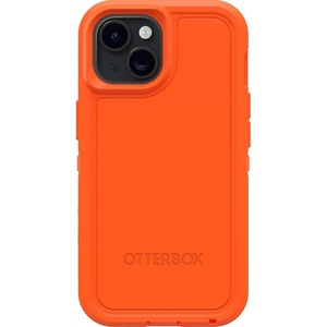 image:imageOtterBox iPhone 16e 15 14 amp 13 Defender Series XT Case  High Visibility Orange screenless rugged snaps to MagSafe lanyard attachment ships in polybag