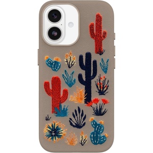 image:imageOtterBox iPhone 17 Pro Symmetry Series Cactus Leather Case  Blue Sentiment  Slim Premium Protective iPhone CaseCactus Garden Grey