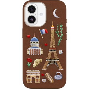 image:imageOtterBox iPhone 17 Pro Symmetry Series Cactus Leather Case  Blue Sentiment  Slim Premium Protective iPhone CaseCity of Love Brown