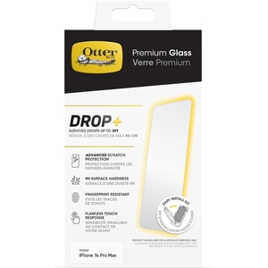 image:imageOtterBox iPhone 14 Pro Max Premium Glass antimicrobial antiscratch protection shatter Resistant crystal clarity ships in polybag